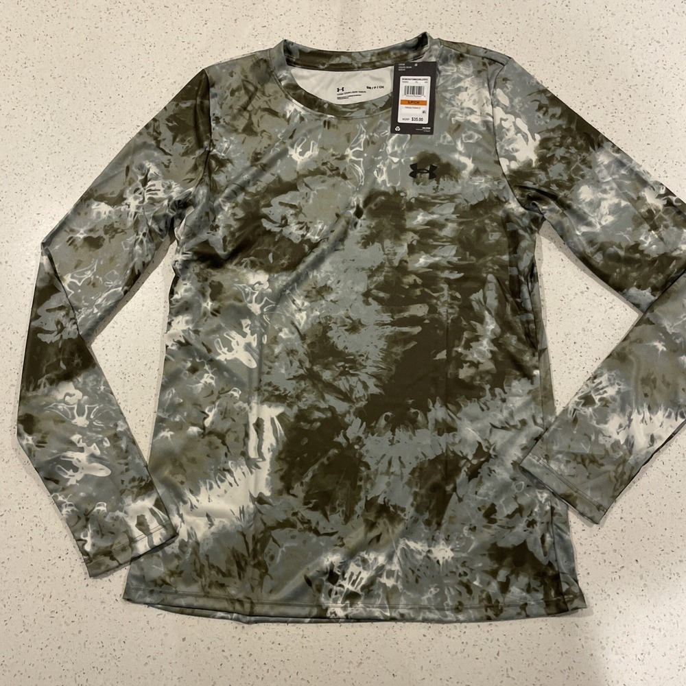 Under Armour Women's UA Velocity Printed Long Sleeve T-shirt, Marine OD Green, S